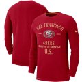 Wholesale Cheap Men's San Francisco 49ers Nike Scarlet 2019 Salute to Service Sideline Performance Long Sleeve Shirt