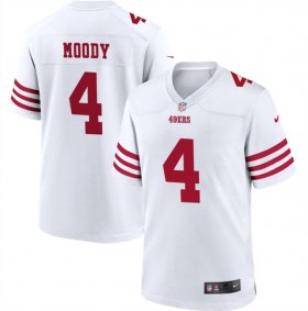Wholesale Cheap Men\'s San Francisco 49ers #4 Jake Moody White Football Stitched Game Jersey