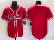 Wholesale Cheap Men's Philadelphia Phillies Blank Red Cool Base Stitched Baseball Jersey