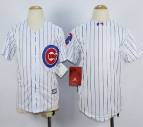 Wholesale Cheap Cubs Blank White(Blue Strip) Cool Base Stitched Youth MLB Jersey