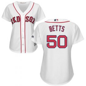 Wholesale Cheap Red Sox #50 Mookie Betts White Home Women\'s Stitched MLB Jersey