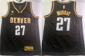 Wholesale Cheap Men\'s Denver Nuggets #27 Jamal Murray Black With NO.6 Patch Stitched Jersey