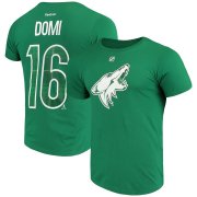 Wholesale Cheap Arizona Coyotes #16 Max Domi Reebok St. Patrick's Day Name & Number T-Shirt Green