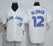 Wholesale Cheap Blue Jays #12 Roberto Alomar White Cooperstown Throwback Stitched MLB Jersey