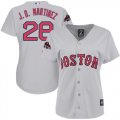 Wholesale Cheap Red Sox #28 J. D. Martinez Grey Road 2018 World Series Women's Stitched MLB Jersey