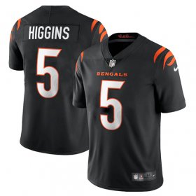 Cheap Men\'s Cincinnati Bengals #5 Tee Higgins Black Vapor Untouchable Limited Stitched Jersey