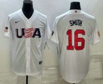 Cheap Men's USA Baseball #16 Will Smith 2023 White World Baseball Classic Stitched Jersey