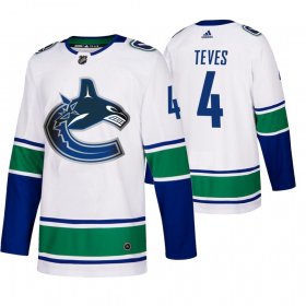 Wholesale Cheap Vancouver Canucks #4 Josh Teves 50th Anniversary Men\'s White 2019-20 Away Authentic NHL Jersey