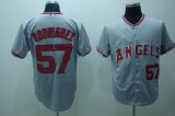 Wholesale Cheap MLB Jerseys Los Angeles Angels #57 Francisco Rodriguez Grey softball jerseys