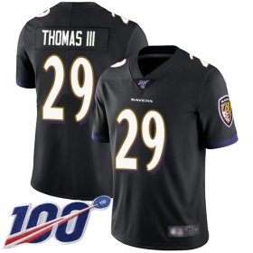 Wholesale Cheap Nike Ravens #29 Earl Thomas III Black Alternate Men\'s Stitched NFL 100th Season Vapor Limited Jersey