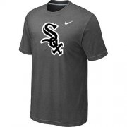 Wholesale Cheap Chicago White Sox Nike Heathered Dark Grey Club Logo T-Shirt