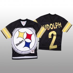 Wholesale Cheap NFL Pittsburgh Steelers #2 Mason Rudolph Black Men\'s Mitchell & Nell Big Face Fashion Limited NFL Jersey