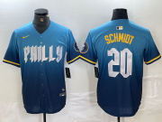 Cheap Men's Philadelphia Phillies #20 Mike Schmidt Blue 2024 City Cool Base Jersey