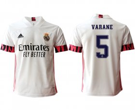 Wholesale Cheap Men 2020-2021 club Real Madrid home aaa version 5 white Soccer Jerseys