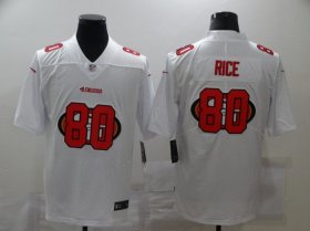 Wholesale Cheap Men\'s San Francisco 49ers #80 Jerry Rice White 2020 Shadow Logo Vapor Untouchable Stitched NFL Nike Limited Jersey