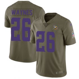 Wholesale Cheap Nike Vikings #26 Trae Waynes Olive Men\'s Stitched NFL Limited 2017 Salute to Service Jersey