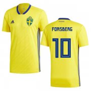 Wholesale Cheap Sweden #10 Forsberg Home Kid Soccer Country Jersey