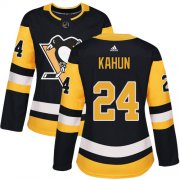 Wholesale Cheap Adidas Penguins #24 Dominik Kahun Black Home Authentic Women's Stitched NHL Jersey