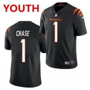 Cheap Youth Cincinnati Bengals #1 JaMarr Chase Limited Black Vapor Jersey