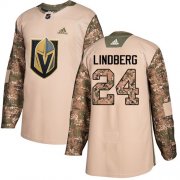 Wholesale Cheap Adidas Golden Knights #24 Oscar Lindberg Camo Authentic 2017 Veterans Day Stitched NHL Jersey