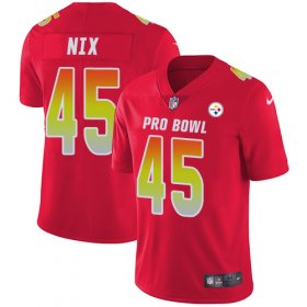 Wholesale Cheap Nike Steelers #45 Roosevelt Nix Red Men\'s Stitched NFL Limited AFC 2018 Pro Bowl Jersey