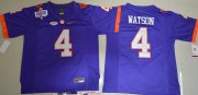 Wholesale Cheap Men's Clemson Tigers #4 Deshaun Watson Purple Stitched NCAA Nike 2016 College Football Jersey