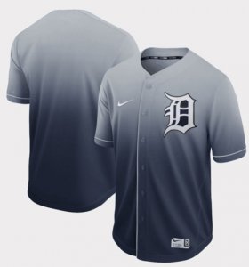Wholesale Cheap Nike Tigers Blank Navy Fade Authentic Stitched MLB Jersey
