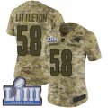 Wholesale Cheap Nike Rams #58 Cory Littleton Camo Super Bowl LIII Bound Women's Stitched NFL Limited 2018 Salute to Service Jersey