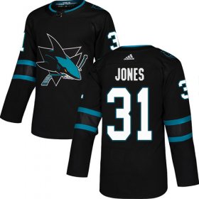 Wholesale Cheap Adidas Sharks #31 Martin Jones Black Alternate Authentic Stitched Youth NHL Jersey