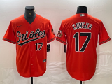 Cheap Men's Baltimore Orioles #17 Colton Cowser Number Orange Cool Base Stitched Jersey