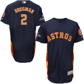 Wholesale Cheap Astros #2 Alex Bregman Navy Blue FlexBase Authentic 2018 Gold Program Cool Base Stitched MLB Jersey