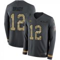 Wholesale Cheap Nike Buccaneers #12 Tom Brady Anthracite Salute to Service Youth Stitched NFL Limited Therma Long Sleeve Jersey