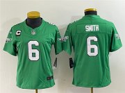 Wholesale Cheap Women's Philadelphia Eagles #6 DeVonta Smith Green 2023 F.U.S.E. With C Patch Stitched Football Jersey(Run Small)