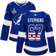 Cheap Adidas Lightning #67 Mitchell Stephens Blue Home Authentic USA Flag Women's 2020 Stanley Cup Champions Stitched NHL Jersey