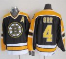 Wholesale Cheap Bruins #4 Bobby Orr Black CCM Throwback New Stitched NHL Jersey