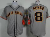 Wholesale Cheap Giants #8 Hunter Pence Grey Road Cool Base Stitched MLB Jersey