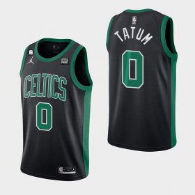 Wholesale Cheap Men\'s Boston Celtics #0 Jayson Tatum Black No.6 Patch Stitched Basketball Jersey