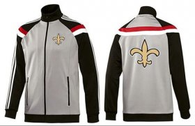 Wholesale Cheap NFL New Orleans Saints Team Logo Jacket Grey