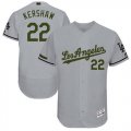 Wholesale Cheap Dodgers #22 Clayton Kershaw Grey Flexbase Authentic Collection Memorial Day Stitched MLB Jersey