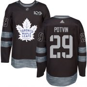 Wholesale Cheap Adidas Maple Leafs #29 Felix Potvin Black 1917-2017 100th Anniversary Stitched NHL Jersey