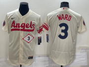 Wholesale Cheap Men's Los Angeles Angels #3 Taylor Ward Number Cream 2022 City Connect Flex Base Stitched Jersey