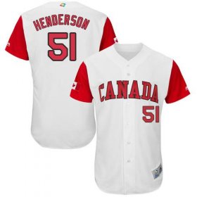 Wholesale Cheap Team Canada #51 Jim Henderson White 2017 World MLB Classic Authentic Stitched MLB Jersey
