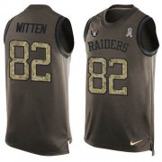Wholesale Cheap Nike Raiders #82 Jason Witten Green Men's Stitched NFL Limited Salute To Service Tank Top Jersey