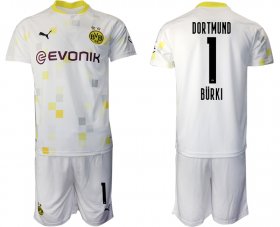 Wholesale Cheap Men 2020-2021 club Dortmund Second away 1 white Soccer Jerseys