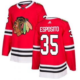Wholesale Cheap Adidas Blackhawks #35 Tony Esposito Red Home Authentic Stitched NHL Jersey
