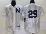 Cheap Men's New York Yankees #29 Gio Urshela White No Name Flex Base Stitched Baseball Jersey