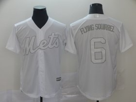 Wholesale Cheap Men\'s New York Mets #6 Jeff McNeil Flying Squirrel White Cool Base Stitched Baseball Jersey