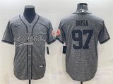 Wholesale Cheap Men's San Francisco 49ers #97 Nick Bosa Gray With Patch Cool Base Stitched Baseball Jersey