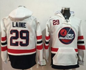 Wholesale Cheap Jets #29 Patrik Laine White Name & Number Pullover NHL Hoodie