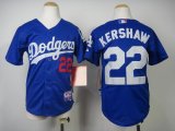Wholesale Cheap Dodgers #22 Clayton Kershaw Blue Cool Base Stitched Youth MLB Jersey
